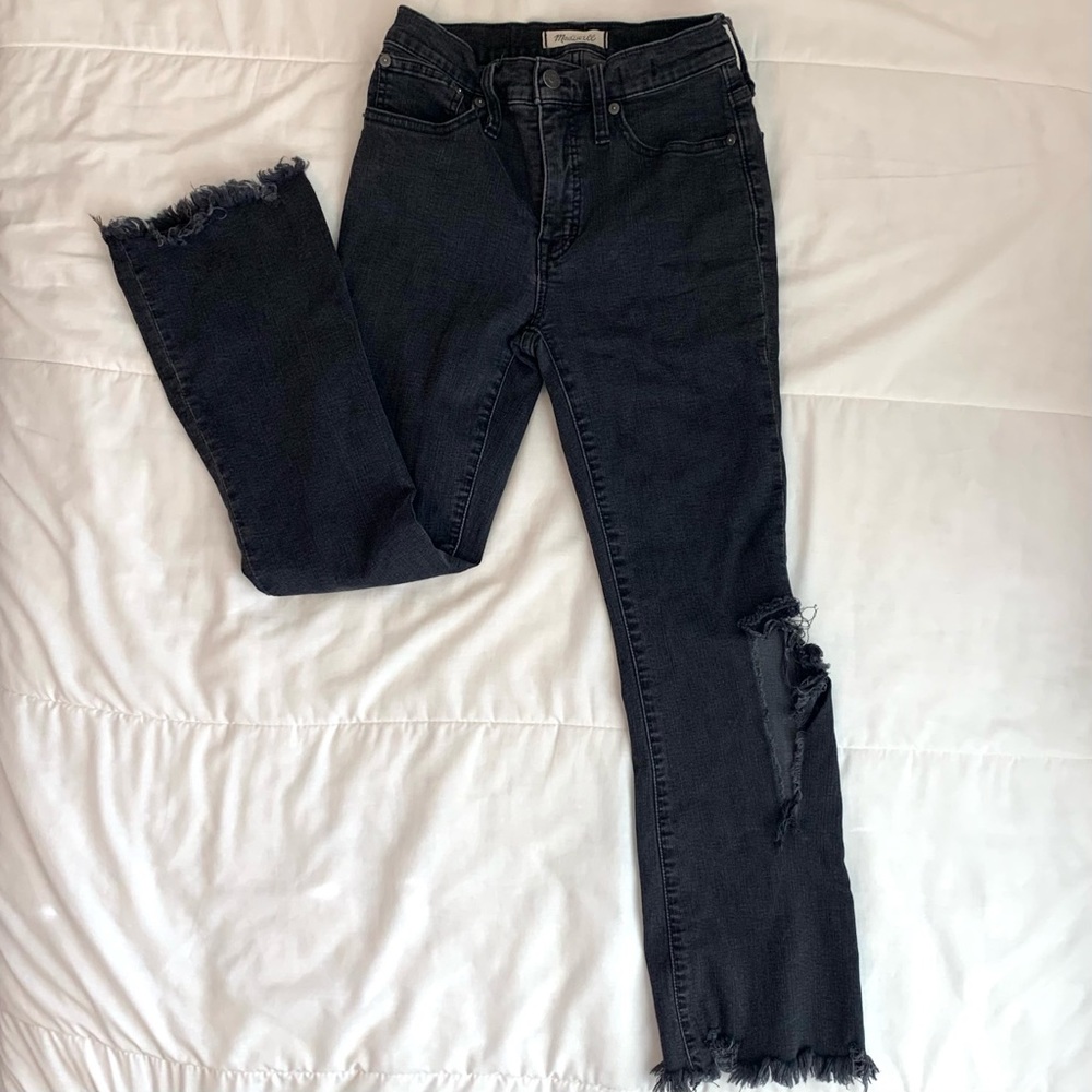 Black Cali-Denim Boot Distressed Madewell Jeans